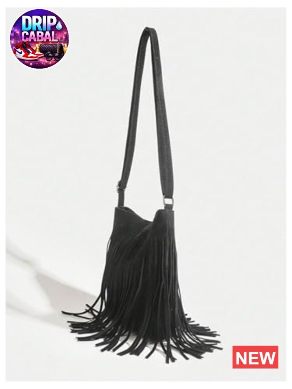 Fringe Western Crossbody Bag with Tassel Shoulder Strap, PU Leather - Picture 2 of 5
